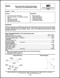 66191-105 datasheet: 7V; 50mA; proton radiation tolerant optocoupler: single channel, electrical EQUIVALENT to 66099 66191-105