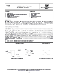 66193-011 datasheet: 5V; 50mA; single channel optocoupler: replacement for 3C91C 66193-011