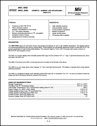 67023-102C datasheet: 0.5-7V; 10mA; hermetic, numeric and hexadecimal display 67023-102C