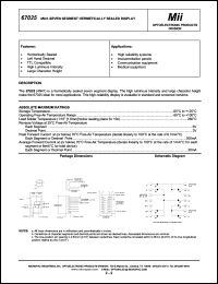 67025-101 datasheet: 6V; 200mA; 4N41-seven segment hermetically sealed display 67025-101