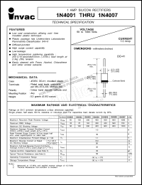 1N4004 datasheet: 400 V, 1 A silicon rectifier 1N4004