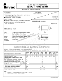 IS1A datasheet: 50 V, 1 A silicon rectifier IS1A