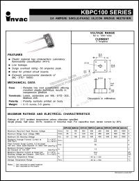 KBPC108 datasheet: 800 V, 3 A single-phase silicon bridge rectifier KBPC108