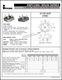 KBPC25005 datasheet: 50 V, 25 A single-phase silicon bridge rectifier KBPC25005