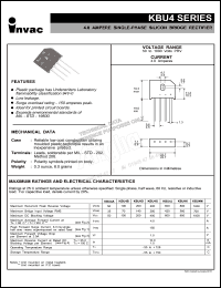 KBU4G datasheet: 400 V, 4 A single-phase silicon bridge rectifier KBU4G