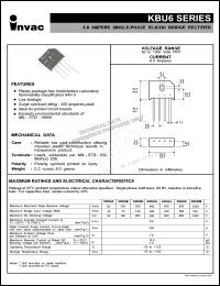 KBU6K datasheet: 800 V, 6 A single-phase silicon bridge rectifier KBU6K