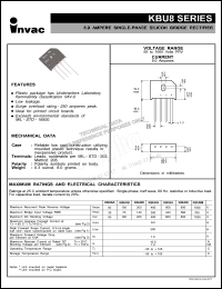 KBU8D datasheet: 200 V, 8 A single-phase silicon bridge rectifier KBU8D