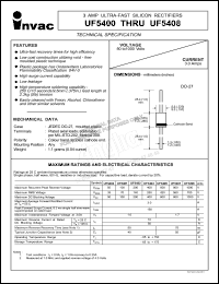 UF5400 datasheet: 50 V, 3 A ultra-fast silicon rectifier UF5400