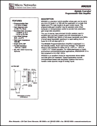 MN2020H/B datasheet: Digitally controlled programmable-gain amplifier MN2020H/B