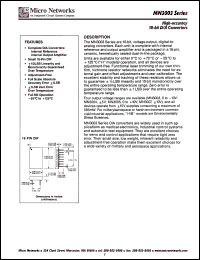 MN3003H/B datasheet: High-accuracy 10-bit D/A converter MN3003H/B