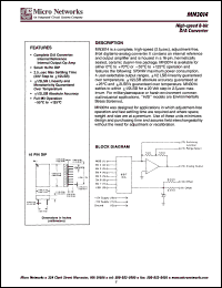 MN3014H/B datasheet: High-speed 8-bit D/A converter MN3014H/B