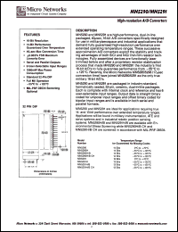 MN5290H/B datasheet: 14 bit High-resolution  A/D converter MN5290H/B