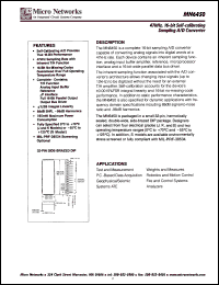 MN6450 datasheet: 16 bit self-calibrating sampling A/D converter MN6450