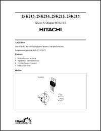 2SK215 datasheet: Power general purpose MOSFET 2SK215