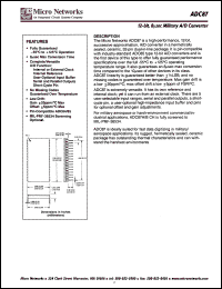 ADC87 datasheet: 12-bit military A/D converter ADC87