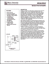 MN346H/B datasheet: High-speed track-hold amplifier MN346H/B