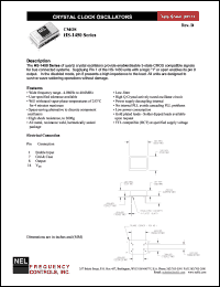 HS1450 datasheet: 5 V,+/-100 ppm, CMOS crystal clock oscillator HS1450