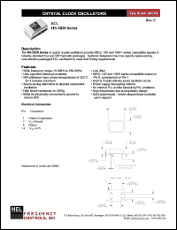 HSA2829 datasheet: 3.3 V,customer specific, ECL crystal clock oscillator HSA2829