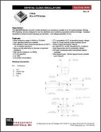 SAA37A datasheet: 3.3 V,+/-20 ppm, CMOS crystal clock oscillator SAA37A