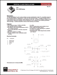 SAA1527 datasheet: 3.3 V,+/-25 ppm, TTL crystal clock oscillator SAA1527