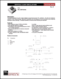 HAA16B datasheet: 3.3 V,+/-50 ppm, TTL crystal clock oscillator HAA16B