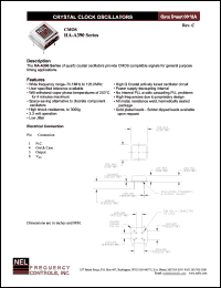 HAA39B datasheet: 3.3 V,+/-50 ppm, CMOS  crystal clock oscillator HAA39B