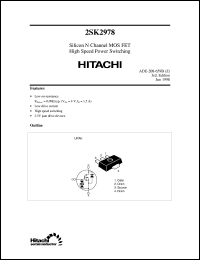 2SK2978 datasheet: Power switching MOSFET 2SK2978