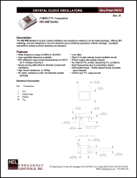 SMA461 datasheet: 3.3 V, +/-50 ppm, CMOS  crystal clock oscillator SMA461