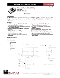 PJA294C datasheet: 3.3 V, +/-100 ppm, differential positive ECL fast edge  crystal clock oscillator PJA294C