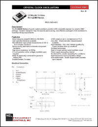 PJA2D00 datasheet: 3.3 V, +/-100 ppm, LVDS crystal clock oscillator PJA2D00