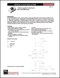 HS1379 datasheet: 5 V, customer specific, CMOS compatible enable/disable crystal clock oscillator HS1379