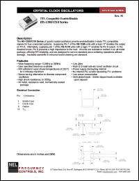 HS1200 datasheet: 5 V, +/-100 ppm, TTL compatible enable/disable crystal clock oscillator HS1200