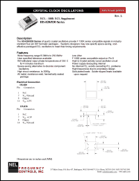 HSA829 datasheet: 3.3 V, customer specific, ECL crystal clock oscillator HSA829