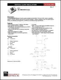 HSA280C datasheet: 3.3 V, +/-100 ppm, ECL crystal clock oscillator HSA280C