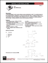 HSA152B datasheet: 3.3 V, +/-50 ppm, TTL crystal clock oscillator HSA152B