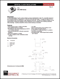 HSA1520 datasheet: 3.3 V, +/-100 ppm, TTL crystal clock oscillator HSA1520