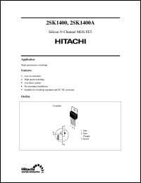 2SK1400A datasheet: Power switching MOSFET 2SK1400A