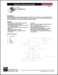 HS2849 datasheet: 5 V, customer specific, ECL crystal clock oscillator HS2849