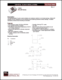 HS421 datasheet: 5 V, +/-50 ppm, CMOS crystal clock oscillator HS421