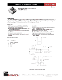 HAA287C datasheet: 3.3 V, +/-100 ppm, differential positive ECL  crystal clock oscillator HAA287C