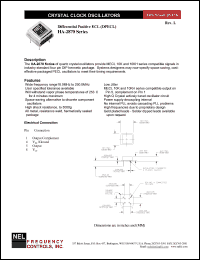 HA2879 datasheet: 5 V, customer specific, differential positive ECL  crystal clock oscillator HA2879