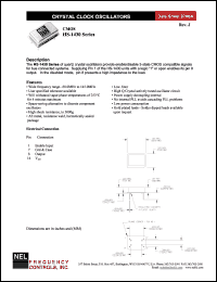 HSA1439 datasheet: 3.3 V, customer specific, CMOS crystal clock oscillator HSA1439