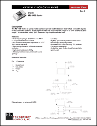 HS1430 datasheet: 5 V, +/-100 ppm, CMOS crystal clock oscillator HS1430