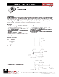 HSA1531 datasheet: 3.3 V, +/-50 ppm, TTL crystal clock oscillator HSA1531