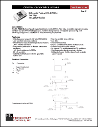 HS2929 datasheet: 5 V, customer specific, differential positive ECL crystal clock oscillator HS2929