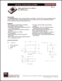 SJA287B datasheet: 3.3 V, +/-50 ppm, differential positive ECL crystal clock oscillator SJA287B