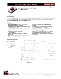 SJA2871 datasheet: 3.3 V, +/-50 ppm, differential positive ECL crystal clock oscillator SJA2871