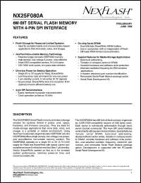 NX25F080A-3TE-R datasheet: 3 V, 8M-bit flash memory with 4-pin SPI interface NX25F080A-3TE-R