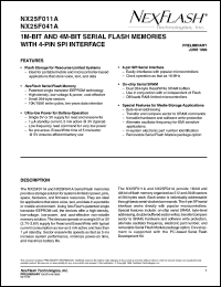 NX25F011A-3V datasheet: 3 V, 1M-bit flash memory with 4-pin SPI interface NX25F011A-3V