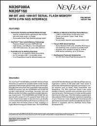 NX26F080A-3T-R datasheet: 3 V, 8M-bit flash memory with 2-pin NXS interface NX26F080A-3T-R